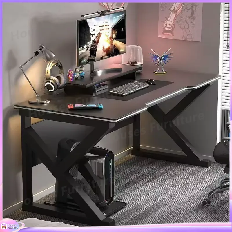 Desk Setup For Office - Meja Gaming Cafe Metal Hitam MDF