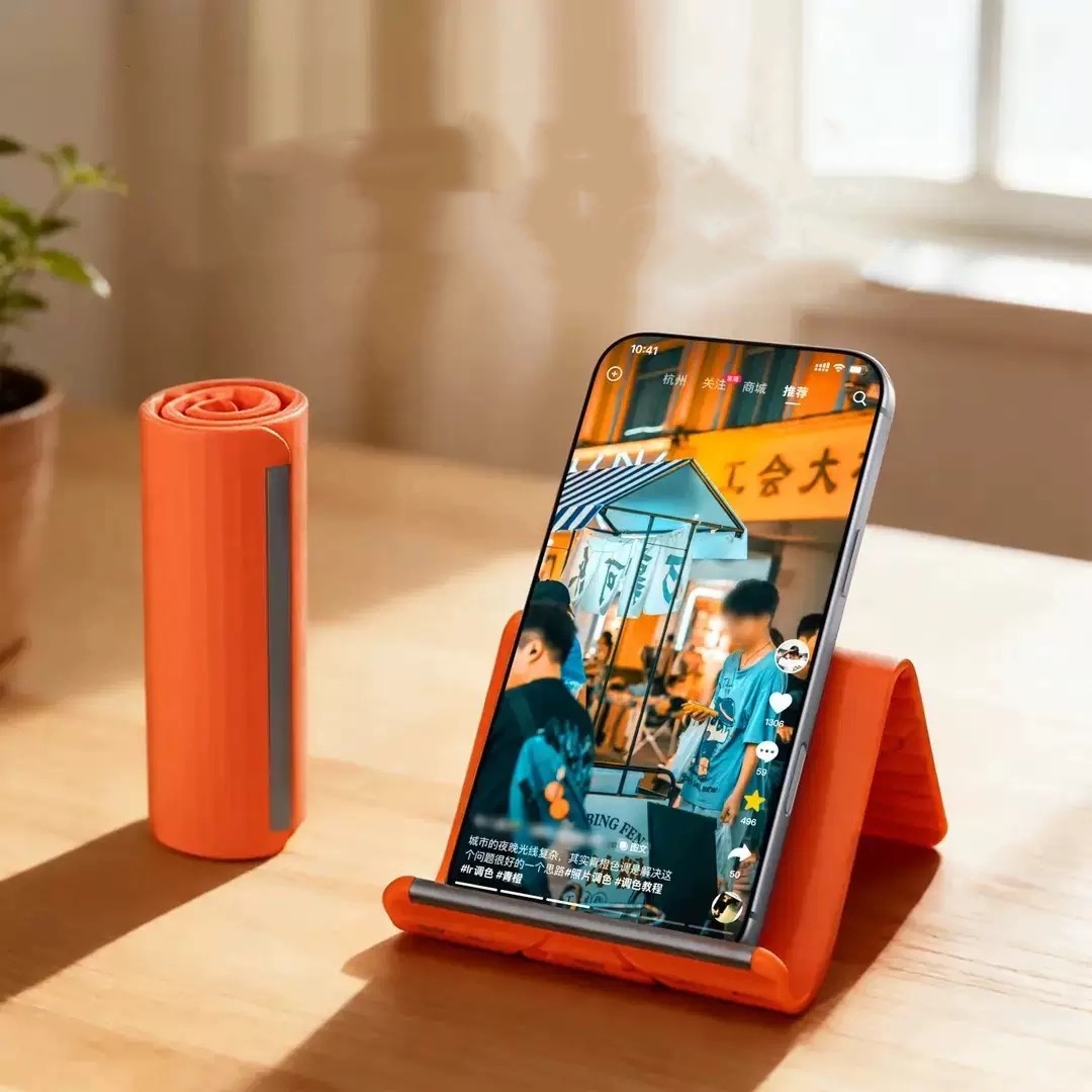 Desk Setup Stand - Penyangga Ponsel Portabel Silikon, Dudukan Tablet