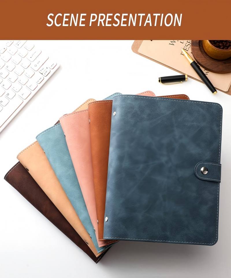 Ring Binder Box - Binder Notebook Kulit PU Lembut A5,