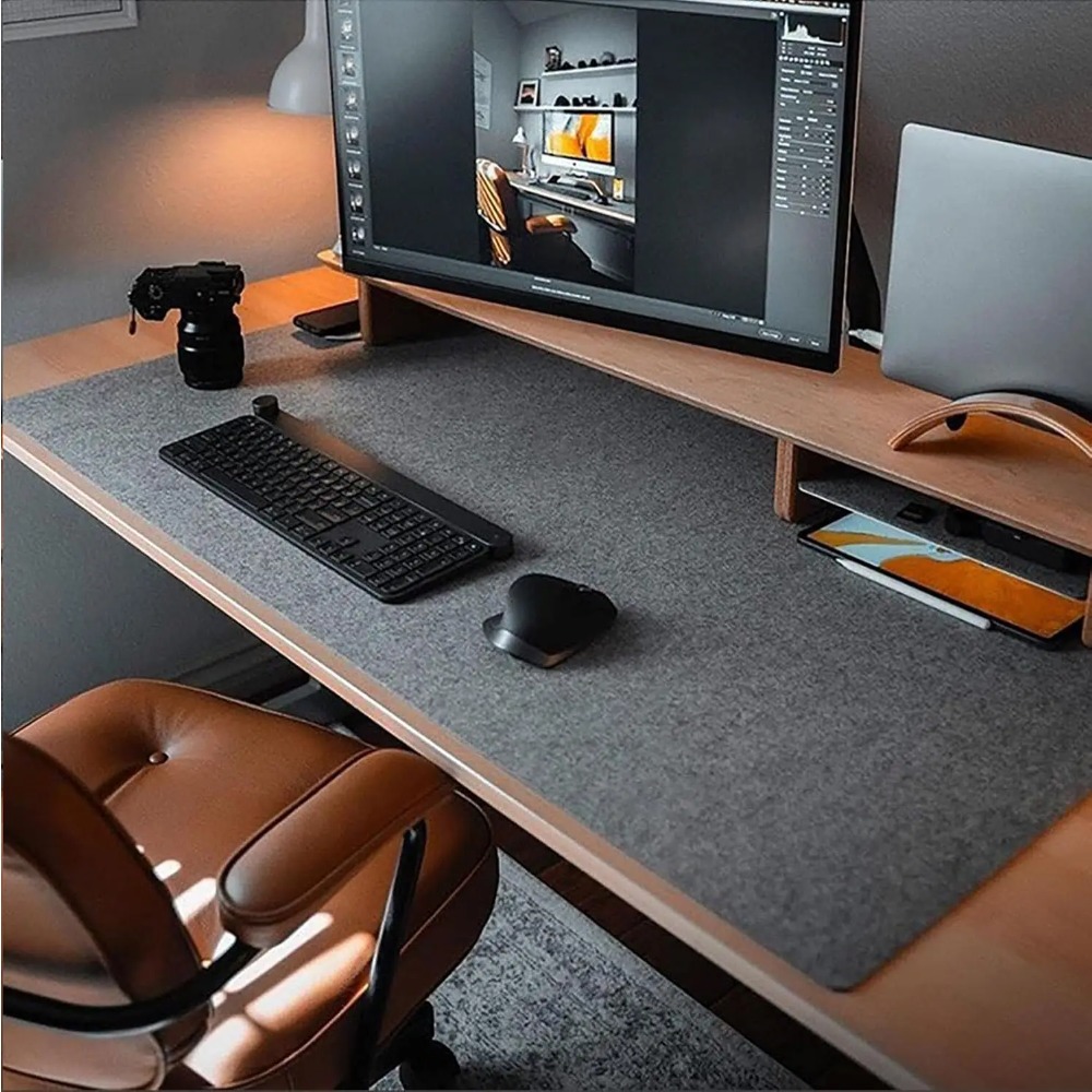 Desk Setup Rug - Alas Meja Felt untuk Komputer (31.5x15.7