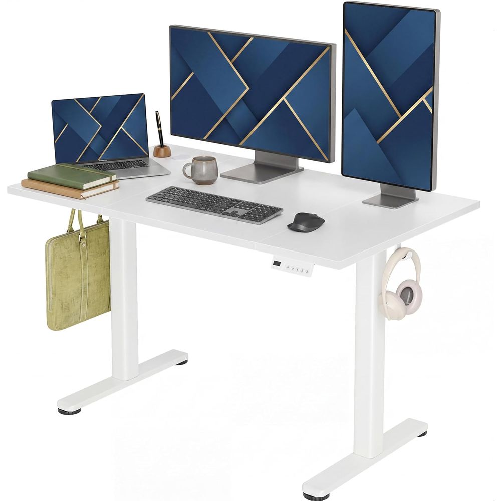 Desk Setup Dual Monitor - Meja Kerja Elektrik yang Dapat Disesuaikan