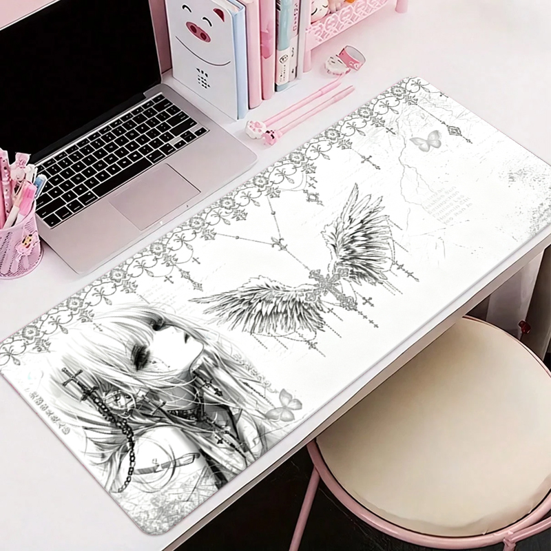 Desk Setup Rug - Alas Mouse Kulit Hitam Putih Estetika