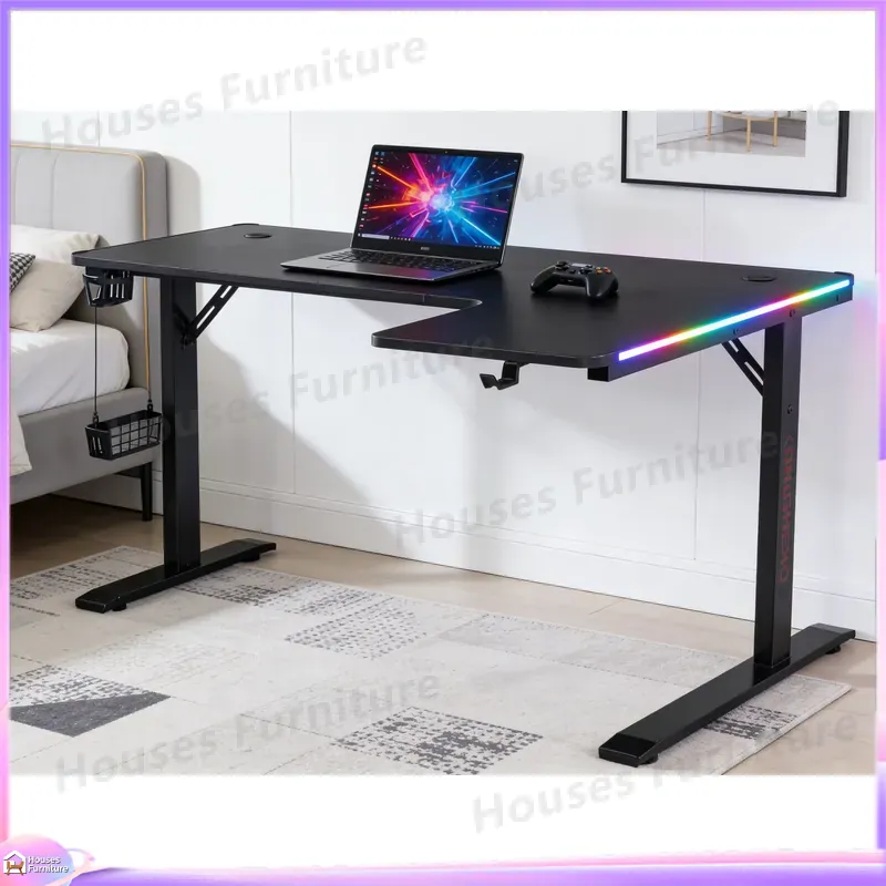 Desk Setup For Office - Meja Gaming Besar 160cm dengan Lampu
