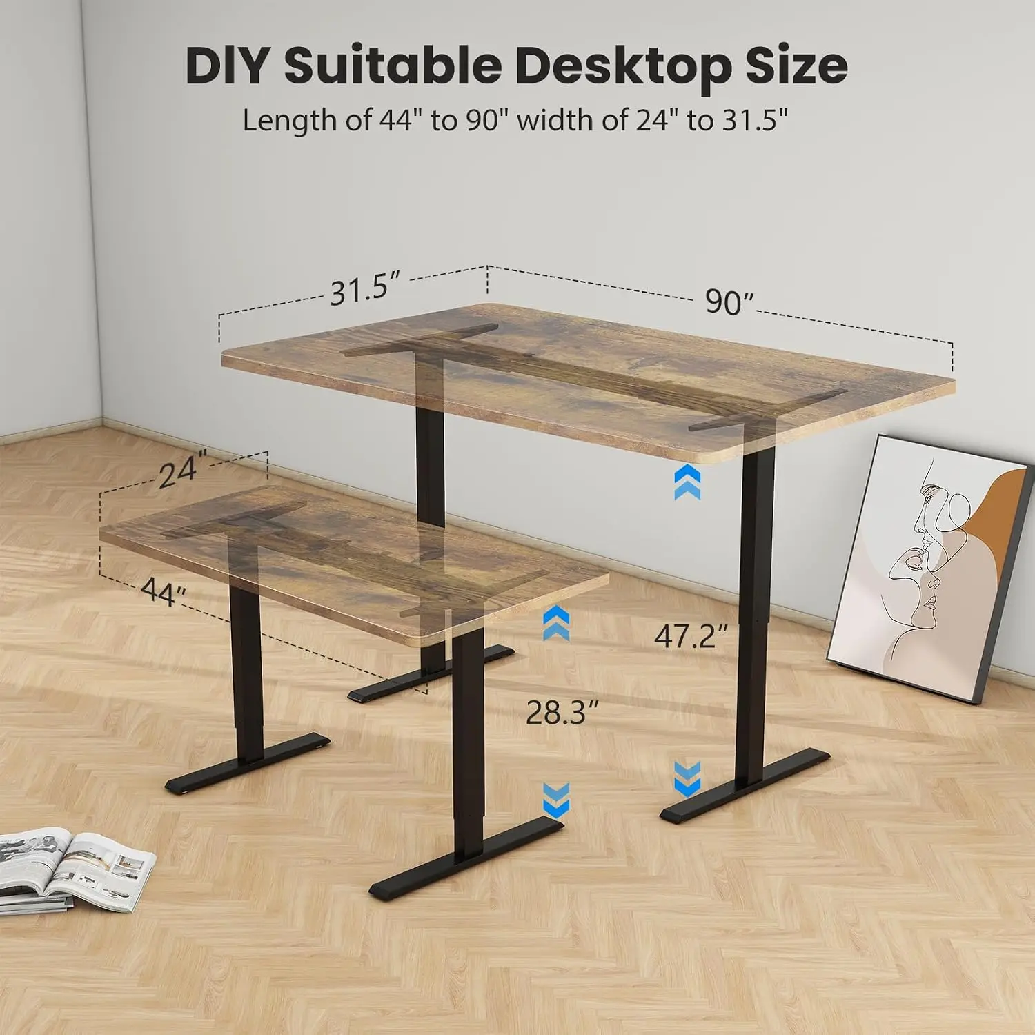 Rangka Meja Berdiri dengan Mot - Desk Setup Height ulasan dan harga
