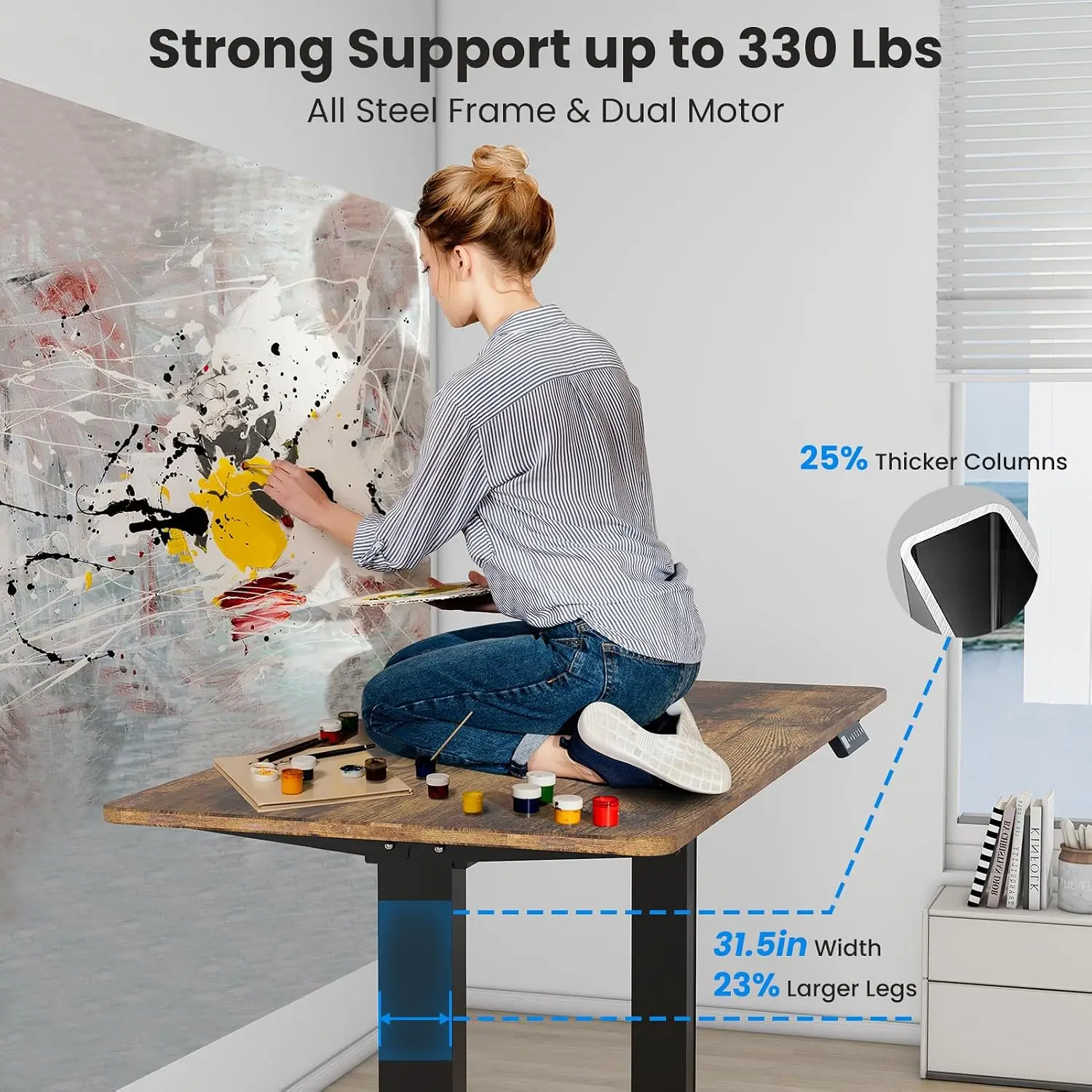 Rangka Meja Berdiri dengan Mot - Desk Setup Height ulasan dan harga