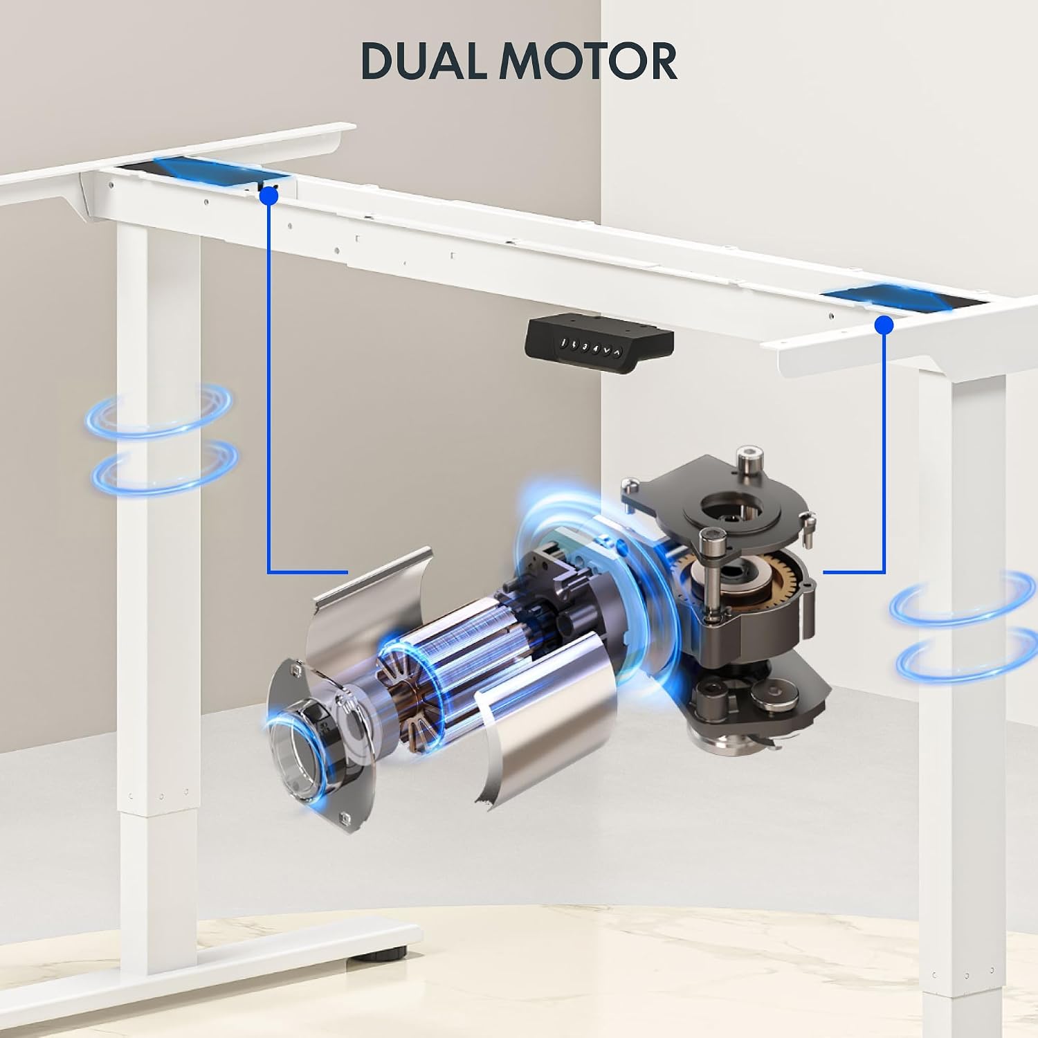 Meja Kerja Elektrik Berdiri de - Desk Setup Dual Monitor ulasan dan harga