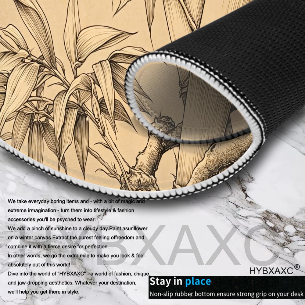 HYBXAXC Bamboo Line Art Mouse  - Desk Setup Beige ulasan dan harga