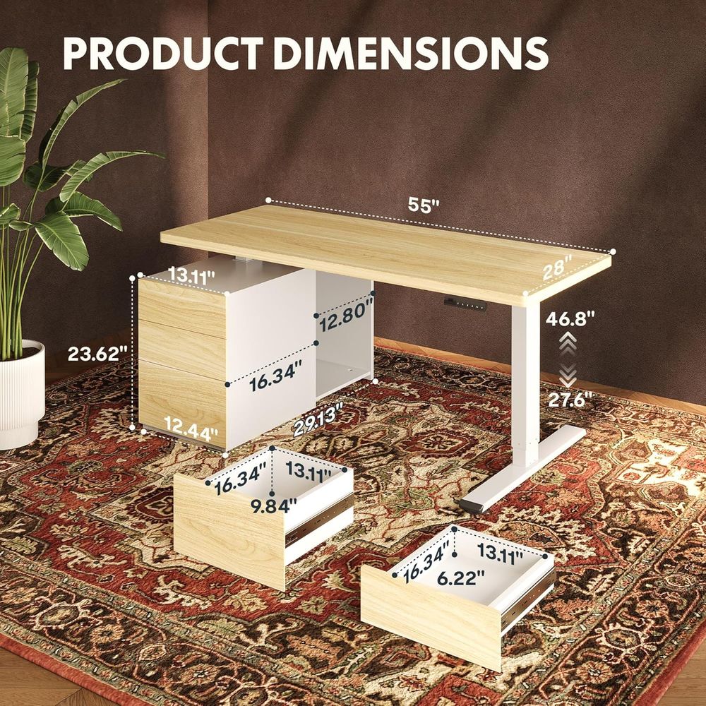 Meja Kerja Berdiri 55 inci den - Desk Setup Dual Monitor ulasan dan harga