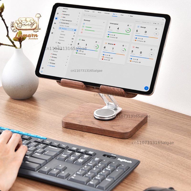Penyangga iPad Black Walnut de - Desk Setup With Ipad ulasan dan harga