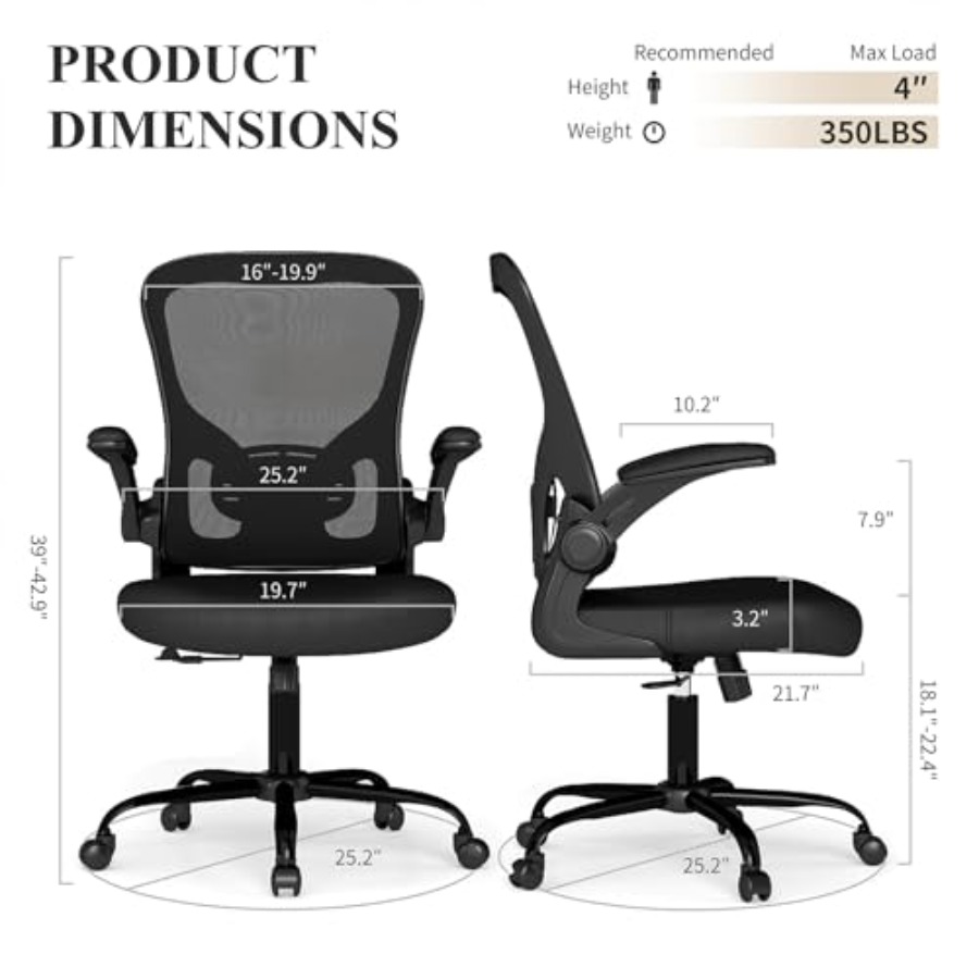Kursi Kantor Berjaring, Kursi  - Desk Setup Height ulasan dan harga