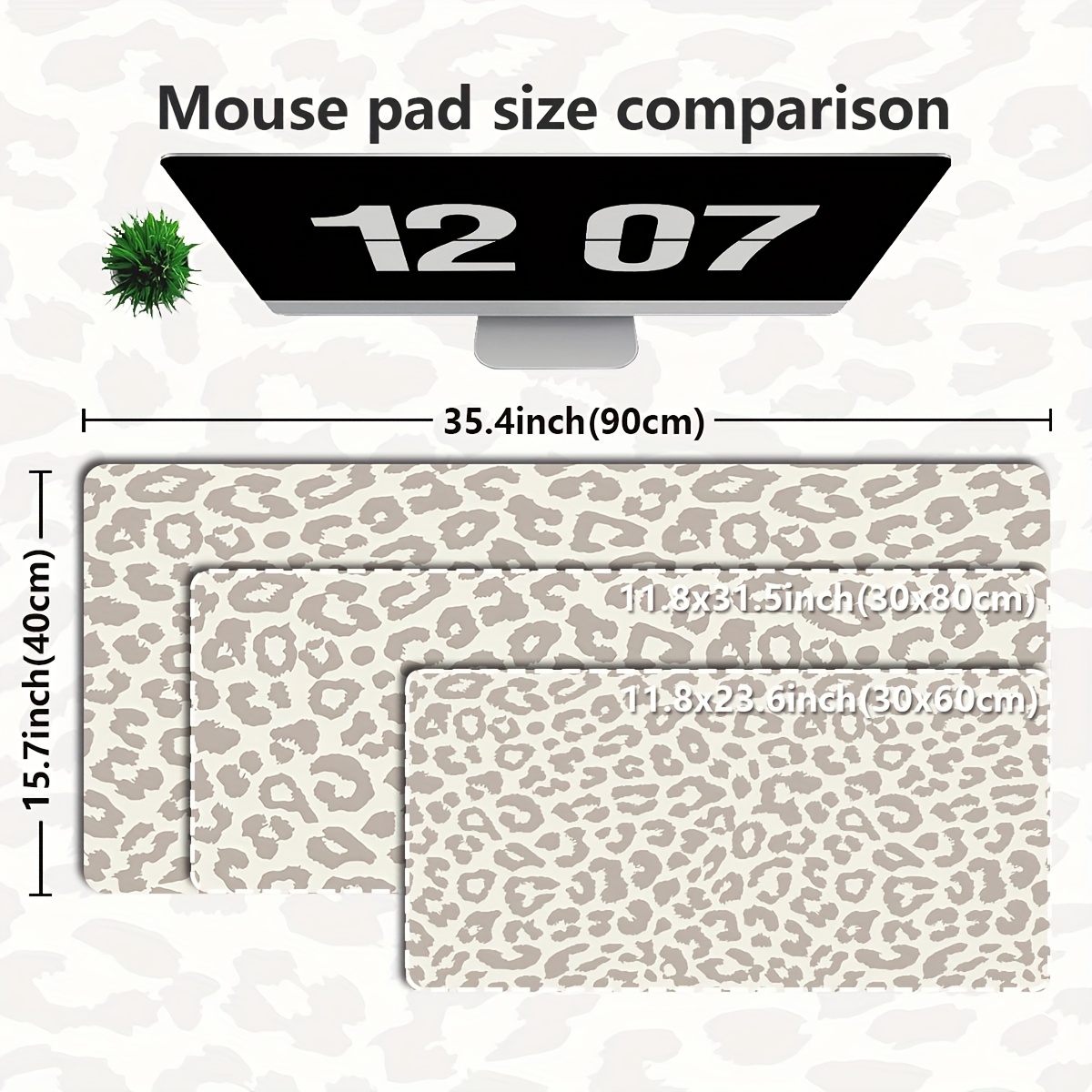 Alas Mouse Besar Motif Leopard - Desk Setup Beige ulasan dan harga