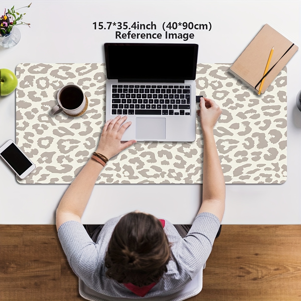 Alas Mouse Besar Motif Leopard - Desk Setup Beige ulasan dan harga