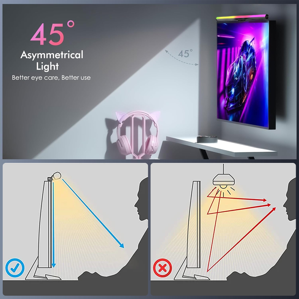 RGB Lightbar Monitor Light Bar - Desk Setup On Bed ulasan dan harga
