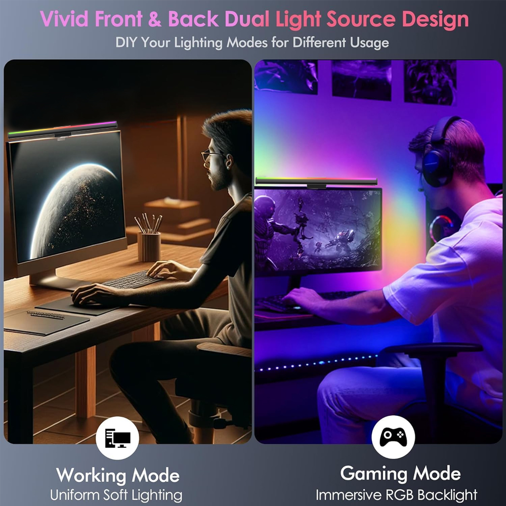 RGB Lightbar Monitor Light Bar - Desk Setup On Bed ulasan dan harga