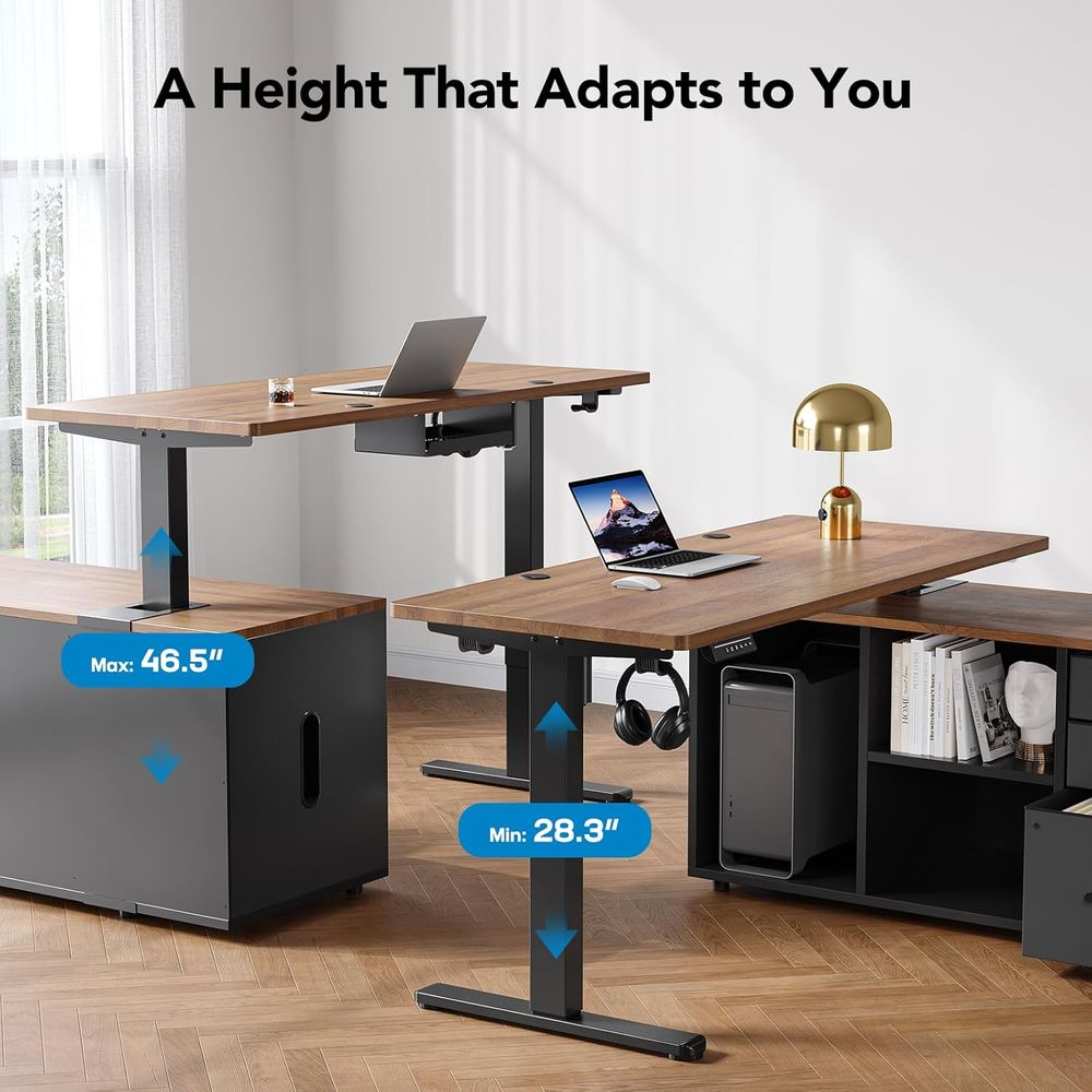 Meja Berdiri Bentuk L 55 Inci  - Desk Setup Height ulasan dan harga